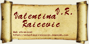 Valentina Raičević vizit kartica